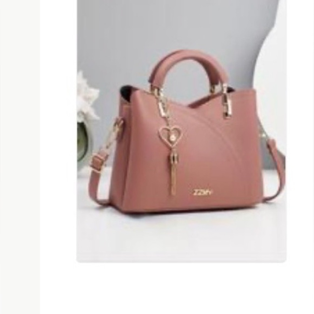 2 Piece Baby Pink Tote Handbag Set Fashion/Clutch. CHARM NOT INCLUDED!